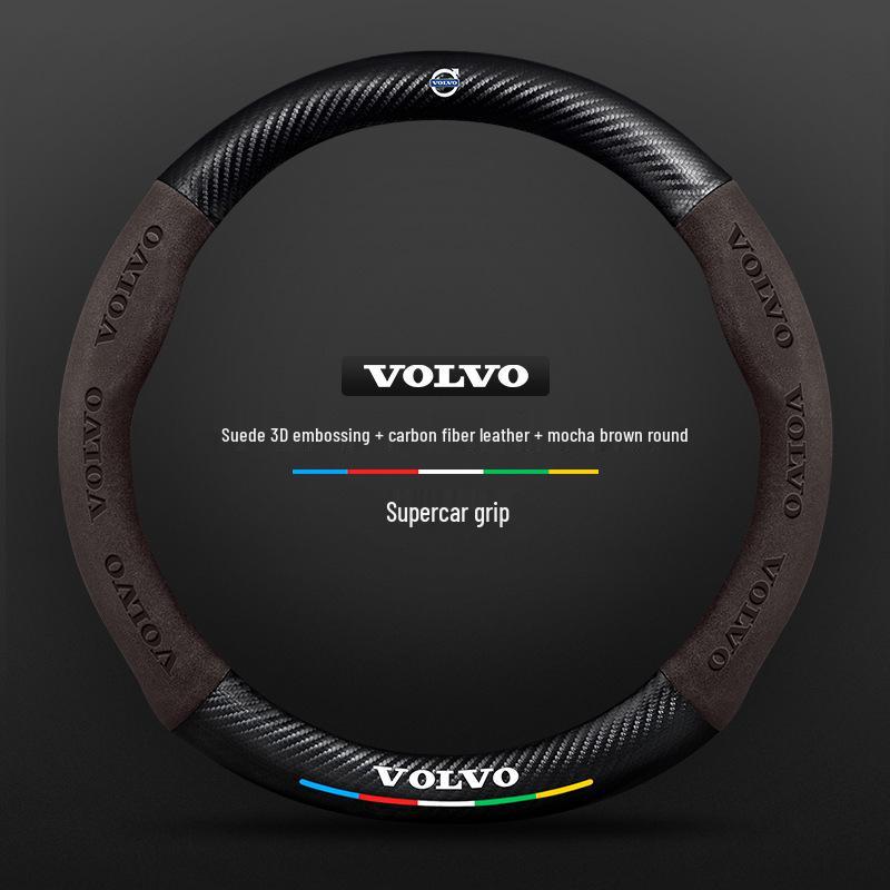 Чехол рулевого колеса из замши и углеродного волокна для Volvo XC60, XC90, S90, S60, XC40, S40