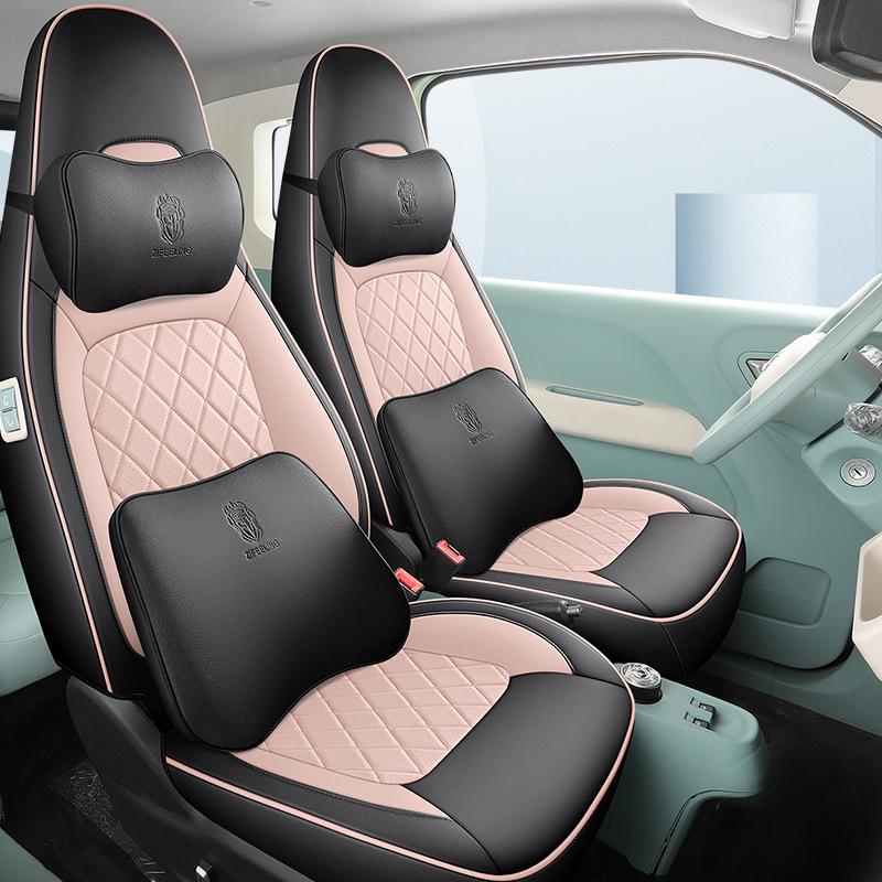 Lingbao UNI Cartoon Car Seat Cover - Full Coverage, Wear-Resistant Leather.