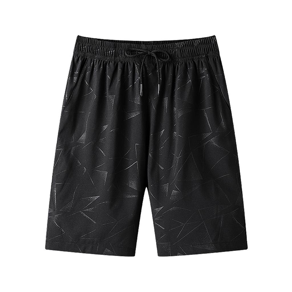 Men Summer Ice Silk Quick-Drying Elastic Sports Leisure Plus Size Beach Shorts