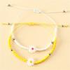 Trendy Sweet Stainless Steel Round Bead Daisy Flower Bracelets For Women Charm Handmade Rope Beaded Sunflower Bracelet Jewelry