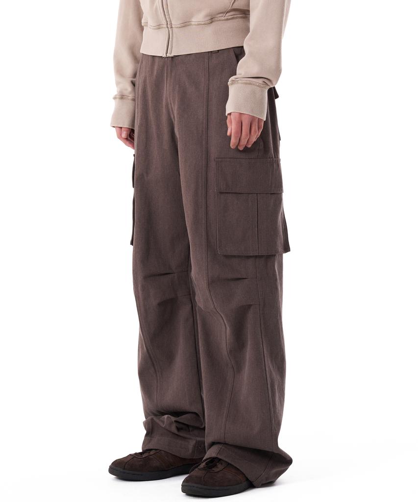 AAKAM Pigment Cargo Pocket Pants (Brown)