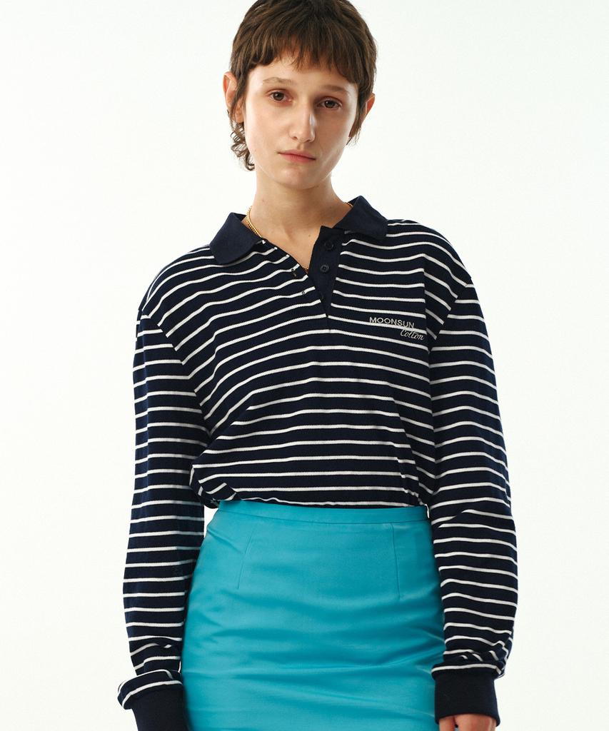 MOONSUN 01 M.C Unisex, Stripe Pk Shirt / Navy
