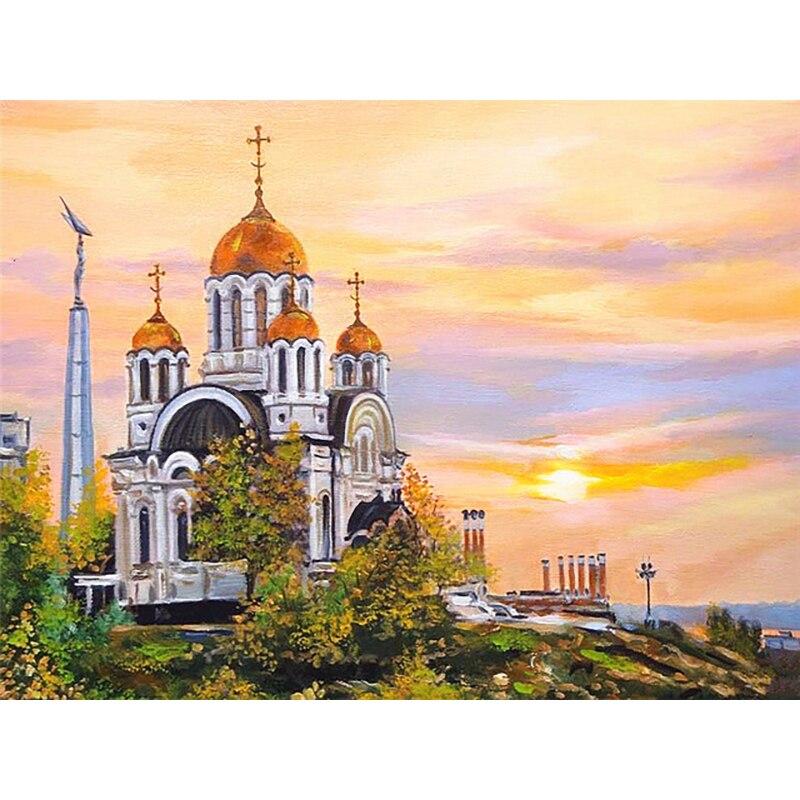 Новый 5D DIY Алмазная картина «Замок», «Снежная сцена», Алмазная вышивка, пейзаж, вышивка крестом, полная круглая дрель, домашний декор, подарок