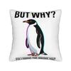 But Why Why Not Penguin Meme Pillowcases Funny Pillow Case For Living Room Chair Print Pillow Cover