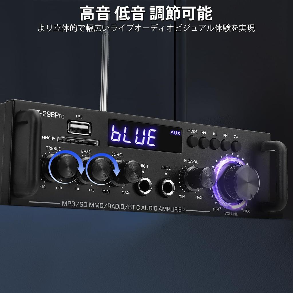 Bluetooth усилитель HiFi стерео усилитель мощности приемник канал 2X50 Вт мини усилитель небольшой домашний аудио усилитель низкие высокие частоты эхо-управление вход для