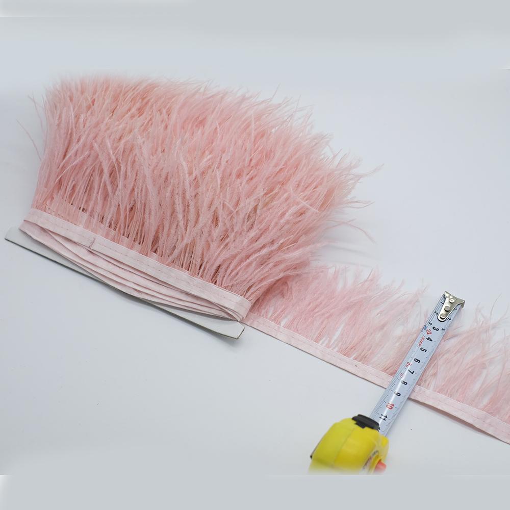 Feather1 meter Multicolor Real Ostrich feather Trims Ribbon 8-10cm White Ostrich Plumas Fringe For Costume DIY Craft Decoration Sewing