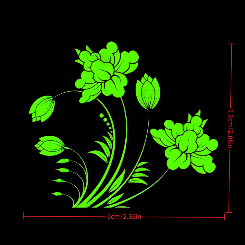 2 peony flower logo car stickers, designed with flowers and plants as the design concept, suitable for all car decoration accessories