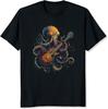 Octopus Playing with Guitar Band Shirt for Men Classic Metal Band Graphic Tee Vintage Rock Band T-Shirt Gift for Music Lovers