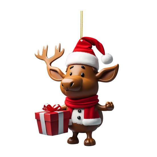 Мультяшный олень рождественский кулон подвесное украшение с шнурком легко повесить очаровательное рождество
