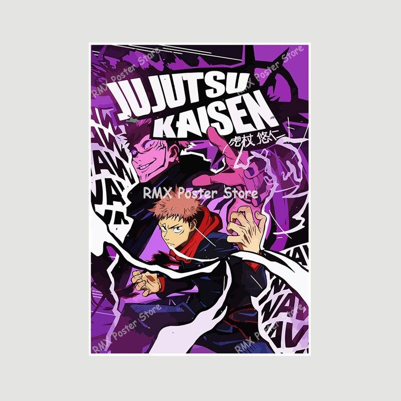 Белые бумажные постеры Jujutsu Kaisen, японские классические аниме-принты, украшение для дома, настенные наклейки, декор для гостиной, бара