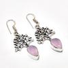 Pink Chalcedony Gemstone Handmade 925 Silver Plated Jewelry Earring 1.89"