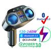 Dual USB Car Charger Socket Bluetooth 5.0 FM Music Player QC3.0 4.8A Fast Charge Splitter Adapter 12V-24V Charger with LED Display Display