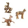 Brass Horse Statue Chinese Feng Shui Animal Sculpture Small for Table Centerpiece
