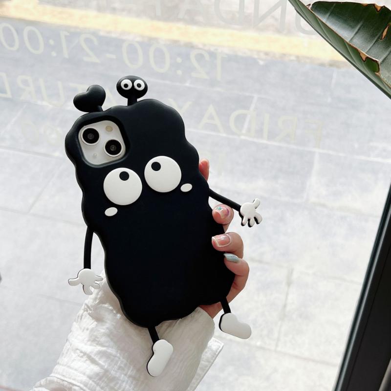 Черный 3D чехол с милым мультяшным рисунком для OPPO RENO 8 PRO A53 A72 R15 Vivo Y55S Y33s y7s, роскошный мягкий силиконовый чехол для телефона для детей