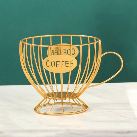 Coffee Storage Basket Practical Sturdy Iron Coffee Pod Holder Capsule Organizer for Home