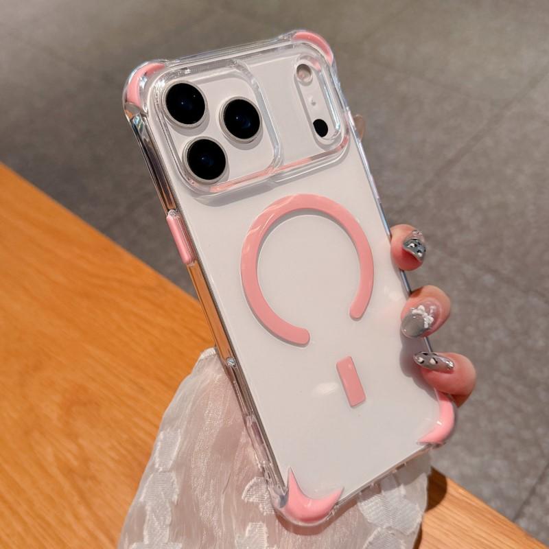 Luxury Shockproof Bumper Armor Case for iPhone 17 Air 16 15 14 Plus 13 12 Pro Max For Magsafe Manetic Clear Soft Silicone Cover