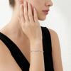 Elegant Sterling Geometric Moissanite Bracelet Women Lightweight Luxury Jewelry With 14x3mm Lab-Created Stones