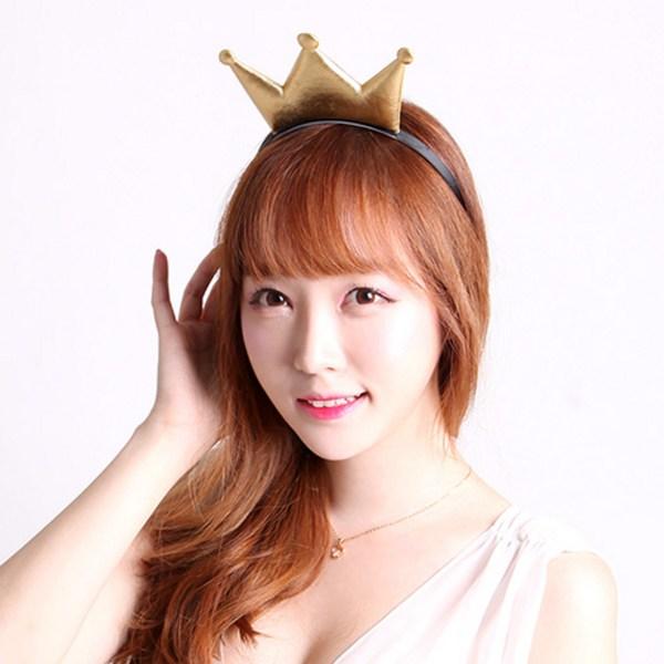 Party, Cute Crown Headband, Gold, 6 Pieces