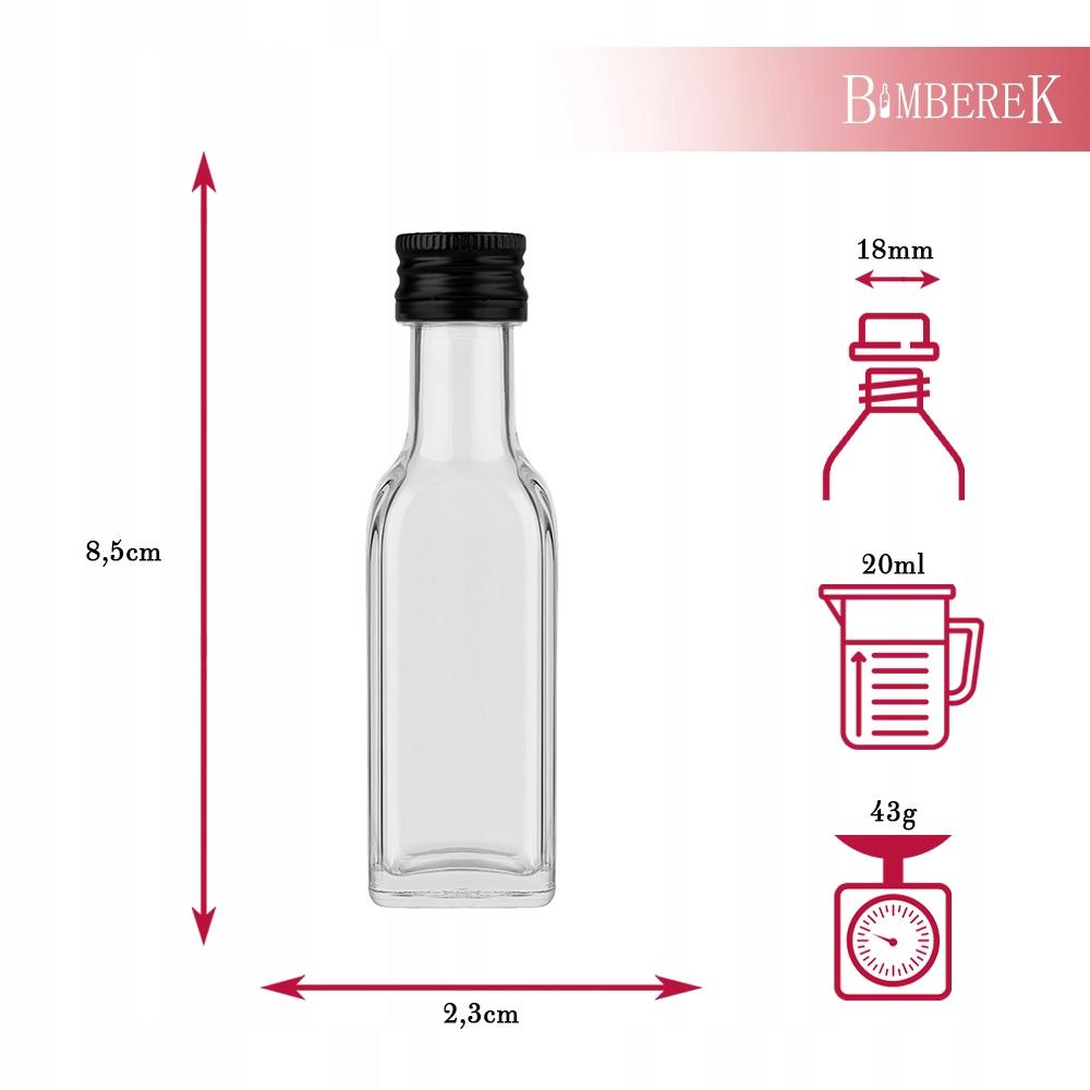 50x MARASCA Glass Bottle 20ml Wedding Bottles Gift Wine 50pcs.