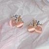 Elegant Pink Zircon Cherry Earrings for Women - Lightweight, Trendy Fruit Design with Sweet Charm