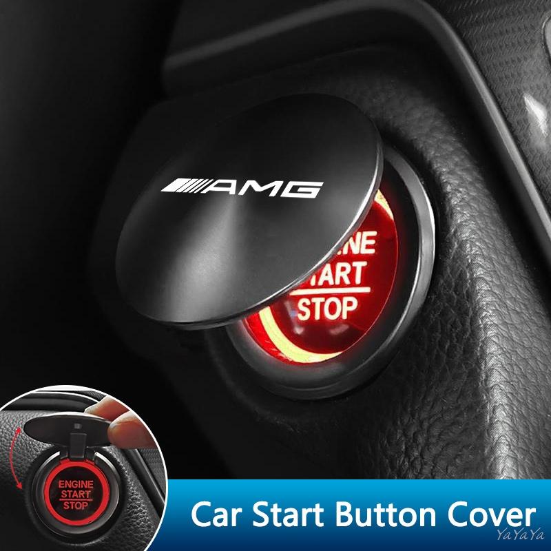 REE4 Fashion Car Start Button Cover All Metal Starting Decorative Cover For Benz AMG W204 W205 W203 W211 W212 W213 W201 W210 Stickers
