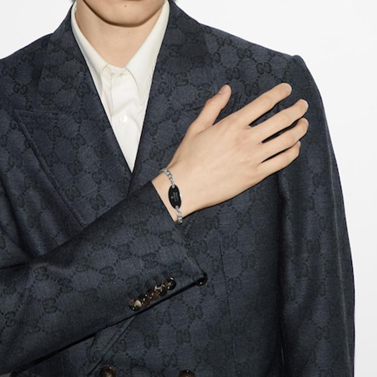 Gucci Pattern Design 925 Silver Enamel Bracelet Unisex bracelet 797043J84108163