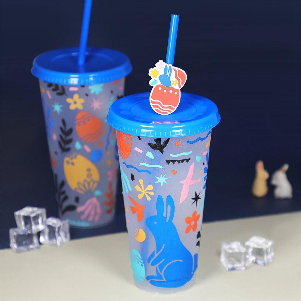 Изменение цвета чашки для холодных напитков, столовые принадлежности, чашка для холодного кофе, портативная чашка для изменения цвета, кухонная