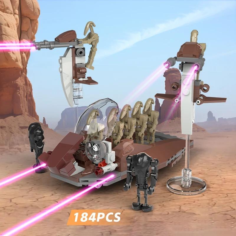 Battle Army Clone Platoon Attack Craft with Soldiers Troop Carrier & Droidekas Building Blocks Transport Battleship Bricks Toys