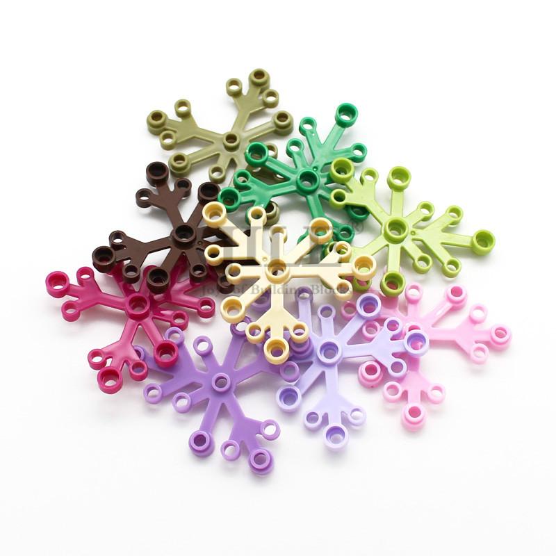 40Pcs Blocks City Moc Plants Leaves 6X5 Green Tree Building Bricks 2417 Compatible With Garden Grass Flower Accessories Toys