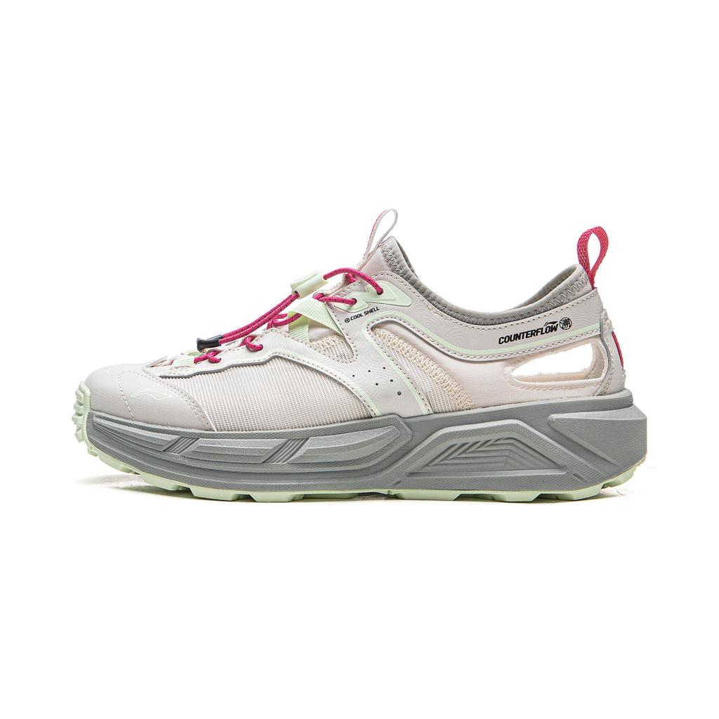 Li Ning Outdoor CF Tracing Женские низкие уличные кроссовки Rock White Gray AHUW004-1