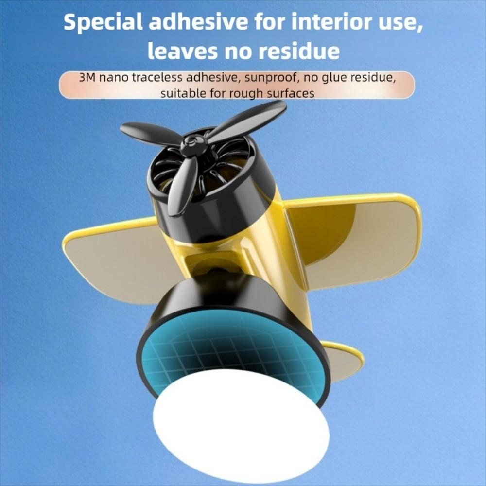 360° Rotary Car Center Console Decorations Solar Powered Aircraft Ornaments  Desktop Ornament