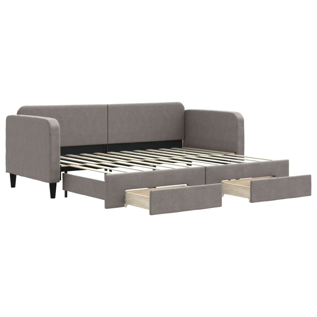 Vidaxl Раскладной диван с ящиками, цвет тауп, 80x200 см, ткань