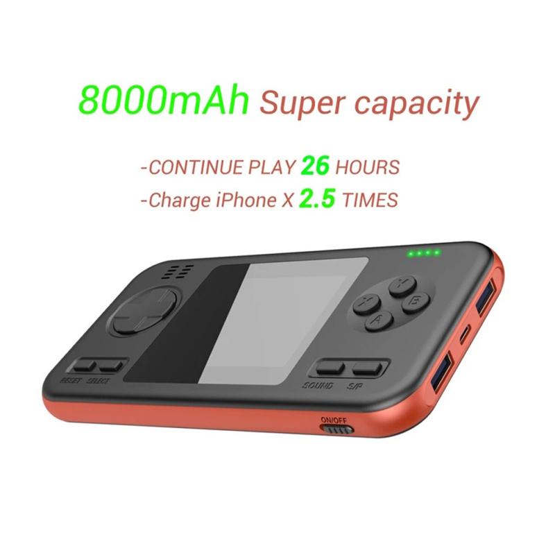 Встроенная 416 игр, портативная игровая консоль, большая емкость аккумулятора, портативный аккумулятор с быстрой зарядкой
