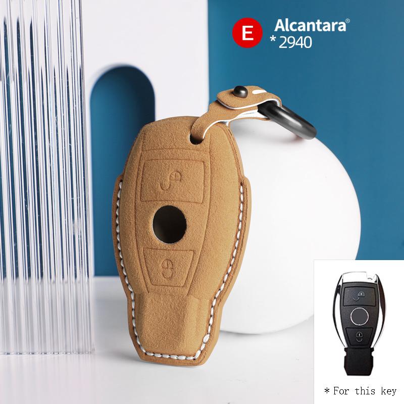 New suede car key case cover protector shell For Mercedes Benz A B C E Class GLS GLA GLK GLC CLS CLA AMG W204 W205 W212 W463 MR8