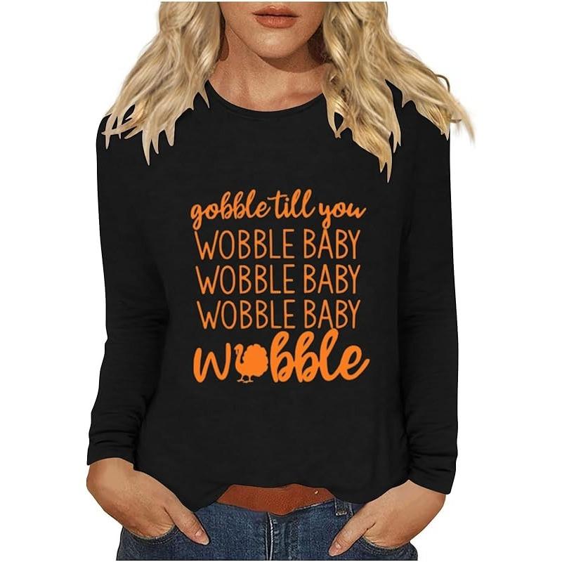 С Днем благодарения, стильный топ с длинными рукавами и рисунком тыквы 2024 года, женская осенняя рубашка с круглым вырезом, подарок