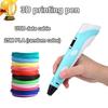 Электронный 3D-ручка с LED-дисплеем 25 м ПЛА-филамент Детский USB-инструмент для рисования Рисование Игрушка DIY Рождество Подарок на день рождения