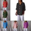 Linen Cotton Buttonup Shirt For Women With Loose Fit And Mandarin Collar For Casual Summer Wear