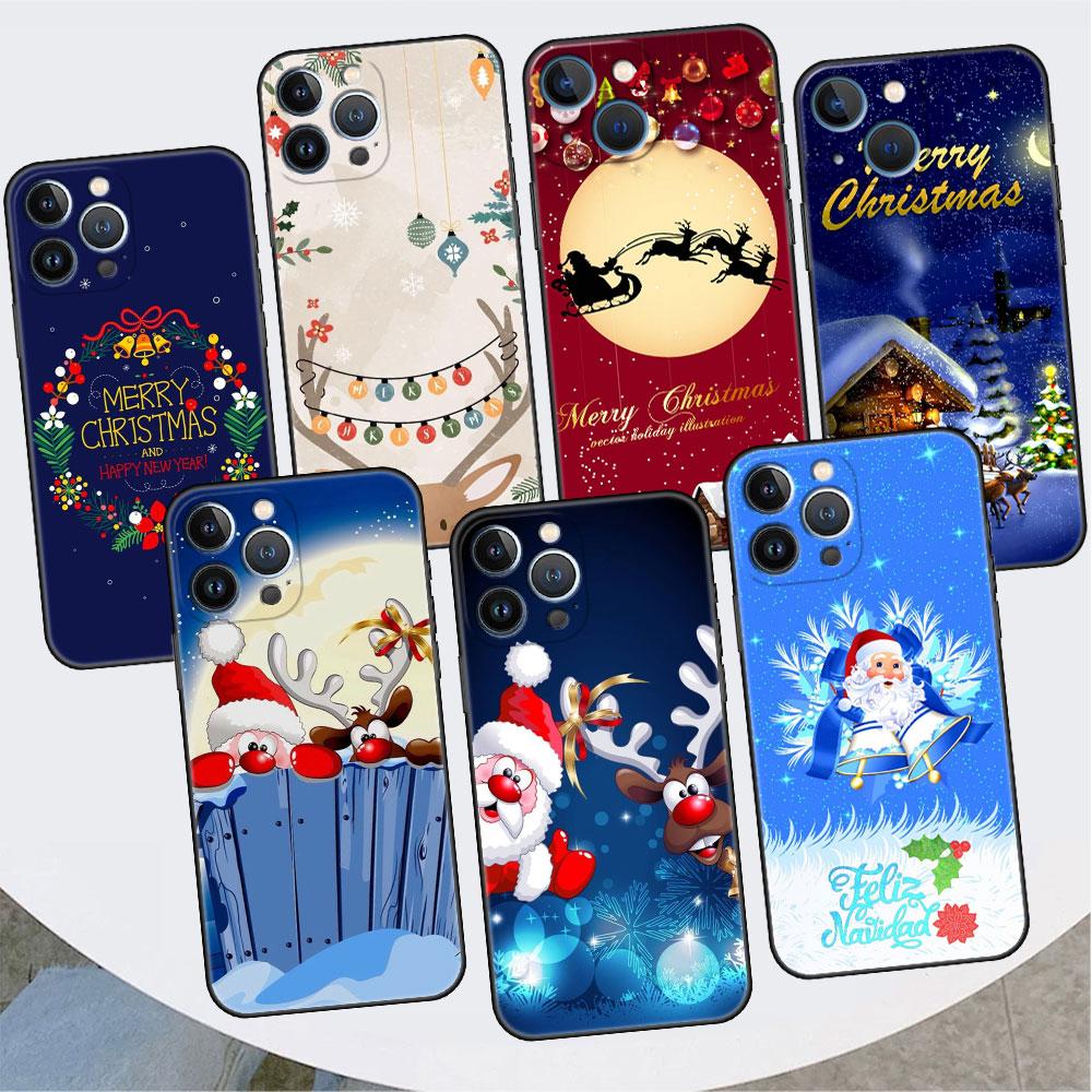 Веселый рождественский чехол для телефона iPhone 11 13 Pro Max 12 Mini 7 8 Plus SE 2020 X XS 6 6S 5 5S роскошный чехол-накладка из силикона