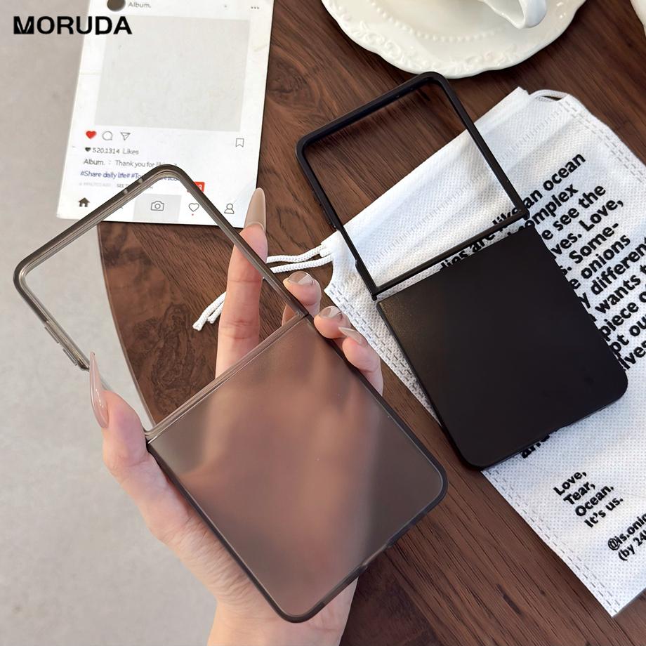 Полупрозрачный Матовый Ультратонкий Чехол для Samsung Galaxy Z Flip 7 6 4 3 flip7 Flip6 Ударопрочный Жесткий ПК Прозрачный Тонкий Чехол