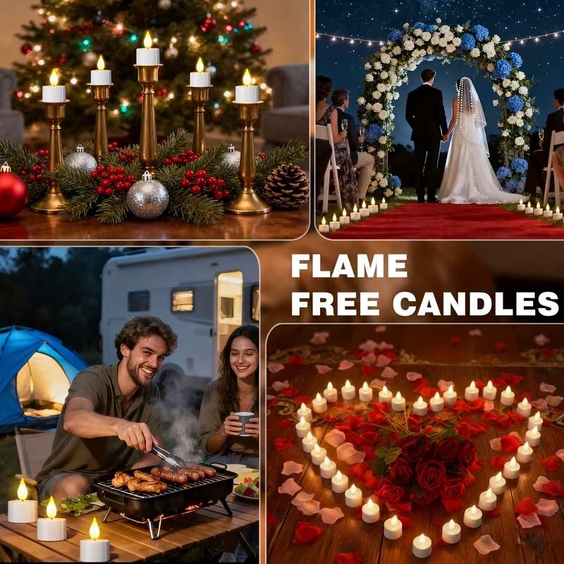 12PCS/set LED Candle Lights Magnetic Charging Candle Light Strip with Remote Control Perfect for Halloween, Christmas, and Weddings