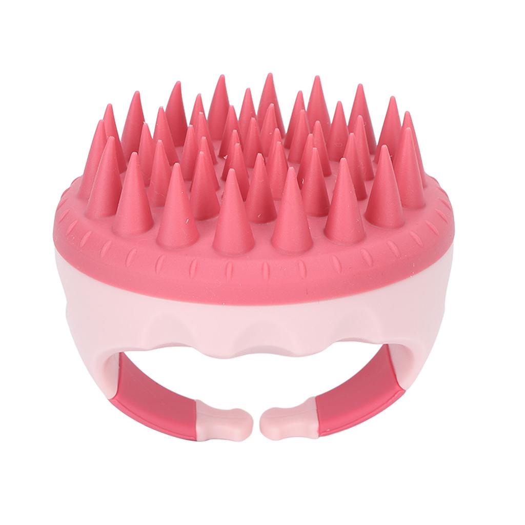 Hair Massager Soft Silicone Waterproof Manual Hair Massage Scalp Cleaning Anti Dandruff Shampoo Brush Pink