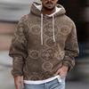 Men's Print Plush Warm Coat Fleece Sweater Casual Coat Pocket Sweater Autumn Winter Coat