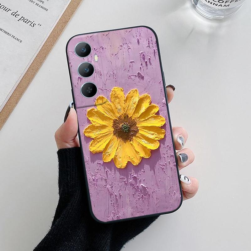 Для Realme C65 Чехол C 65 Милый Мультяшный Цветок Расписной Мягкий Силиконовый Чехол для Телефона Для Realme C65 4G Funda Coque RealmeC65