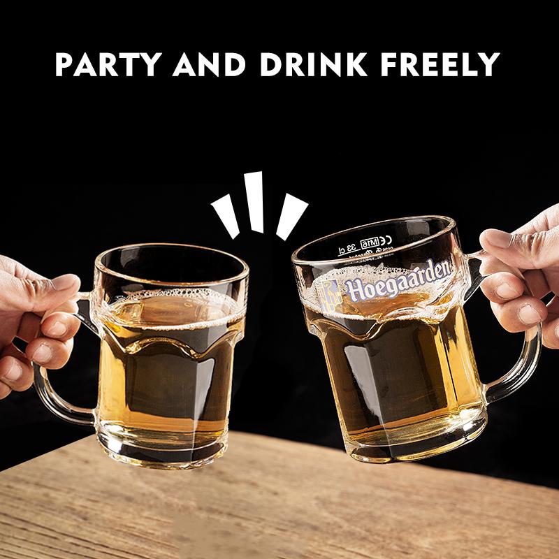 Шестигранная пивная стеклянная кружка с ручкой, большая кружка для чая, кофе, рутбира, кружки для ресторана, бара, дома
