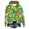 Women's Hooded Long Sleeve Christmas Printed Flannel Top Hooded Sweatshirt