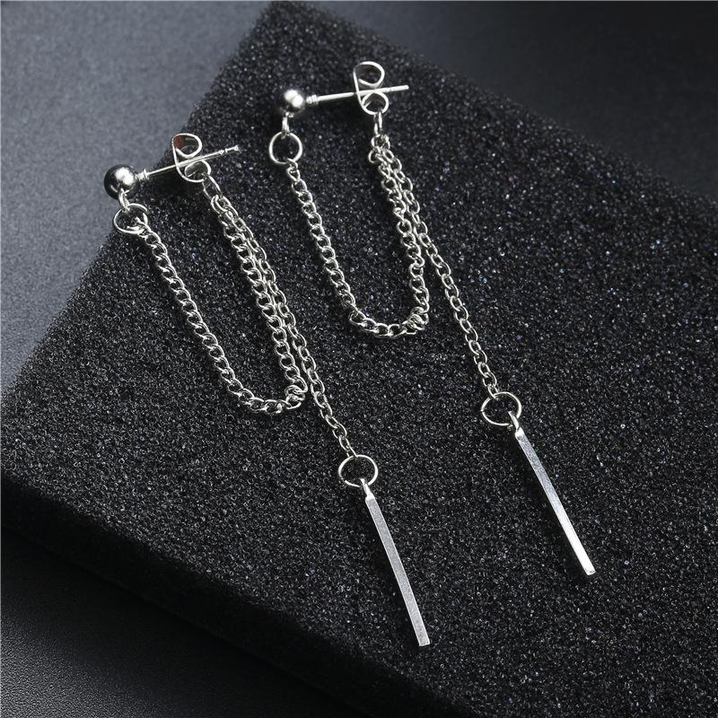 Hip Hop Chains Dangle Earrings For Women Men Teens Street Style Punk Elegant Trendy Korean Earrings Fashion Jewelry Gifts