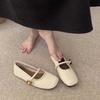 Leather Soft-soled Mary Jane Shoes Women's Small Leather Shoes 2025 Spring and Summer New Versatile One-word Strap Single Shoes Flat-soled Women's S