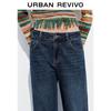 UR Women's 2025 Autumn Retro Washed Wide-Leg Denim Jeans