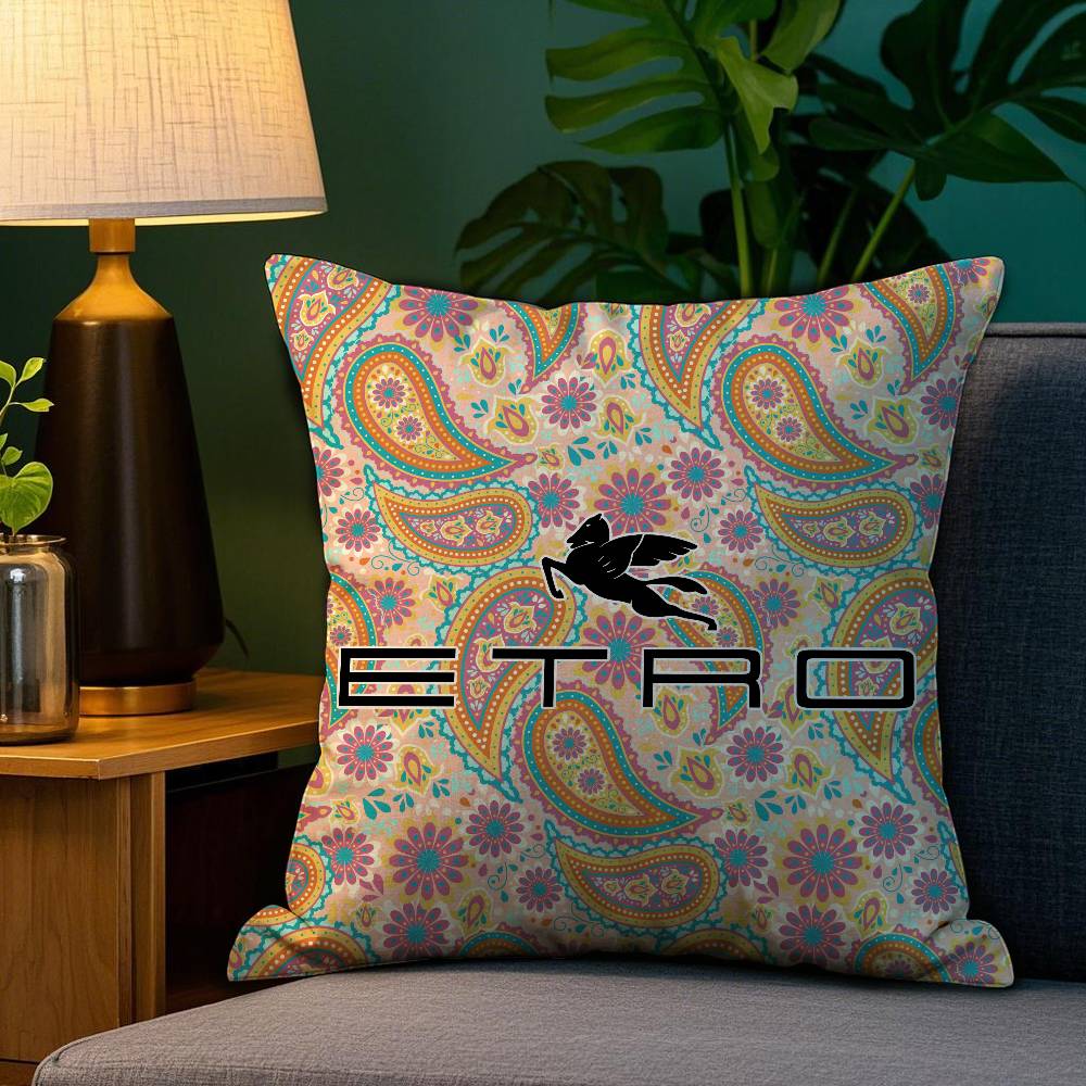 Classic Design E-Etro Pillow Case Plush Fabric Soft Double Sided Print Sofa Cushion Cover Throw Pillow Covers