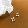 High-end Bow and Pearl Earrings for Women's New Style Trendy and Niche Sense